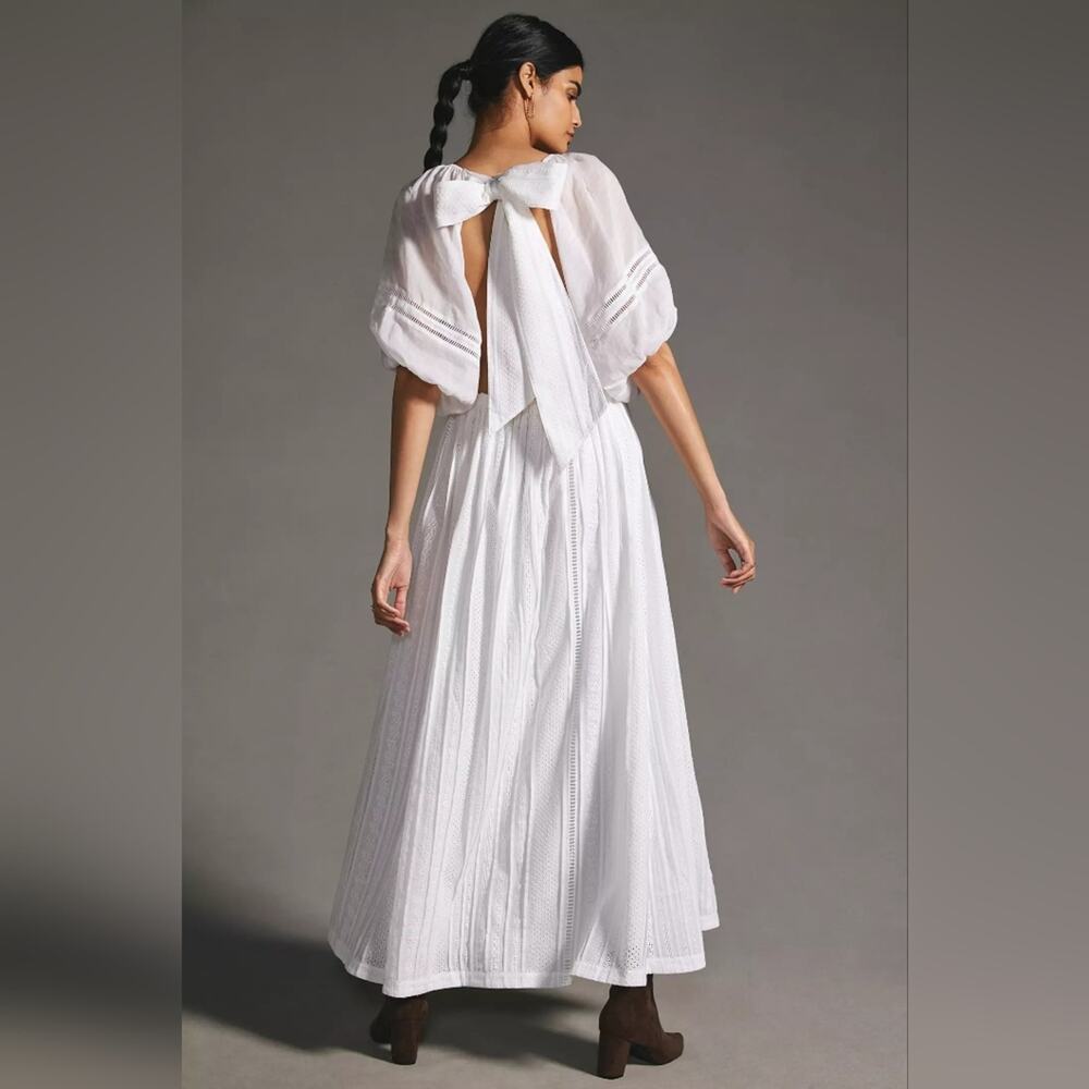 NEW Anthropologie Joslin Backless Linen Maxi Dress - Picture 4 of 5